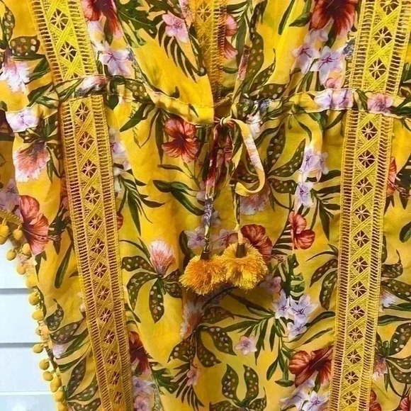 Time and Tru Tropical Floral Swimsuit Cover Up One Size - Picture 4 of 6